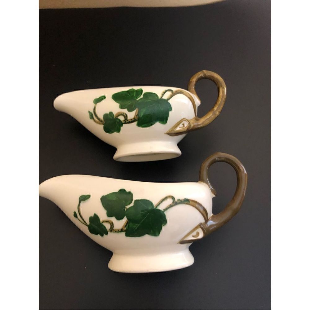 Vintage METLOX CALIFORNIA 2 Creamer California Pottery Poppytrail Leaf Branch